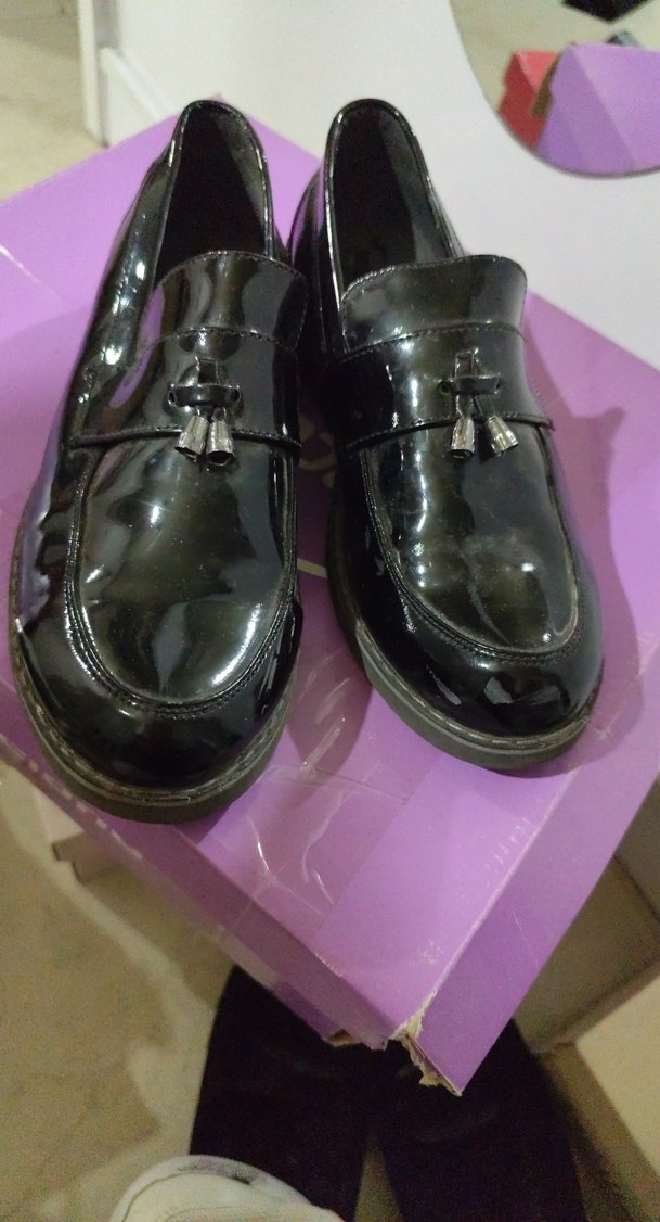 Siyah Rugan Stiletto Topuklu Klasik erkek çocuk Ayakkabı - Görsel 2