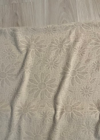 Bej krem karışımı Çiçek Desenli Yatak koltuk Örtüsü - Görsel 4