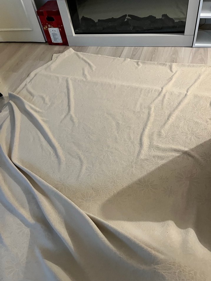 Bej krem karışımı Çiçek Desenli Yatak koltuk Örtüsü - Görsel 2