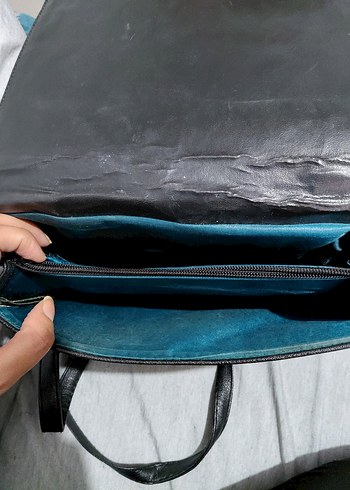 Siyah Deri Tokalı Kadın Çanta - Görsel 3