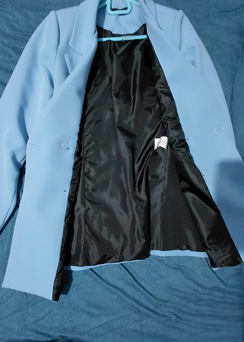 Mavi Düğmeli Kadın Blazer Ceket - Görsel 2