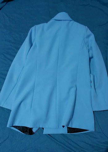Mavi Düğmeli Kadın Blazer Ceket - Görsel 3