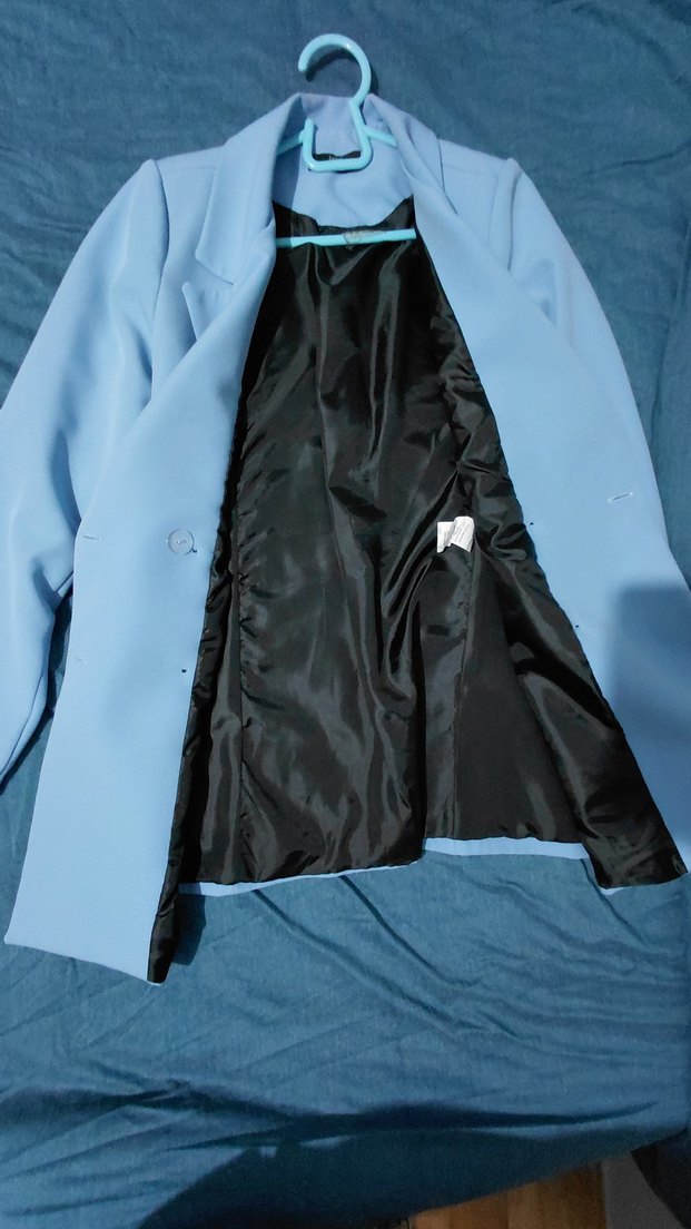 Mavi Düğmeli Kadın Blazer Ceket - Görsel 2