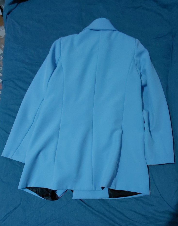 Mavi Düğmeli Kadın Blazer Ceket - Görsel 3