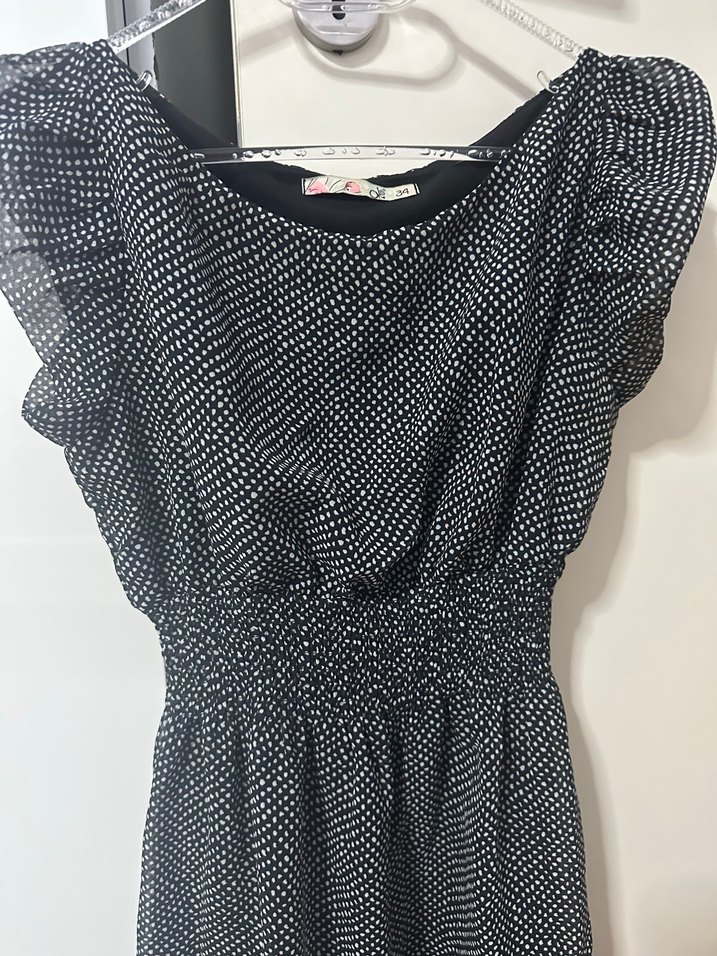 Siyah Puantiyeli Elbise - Görsel 2