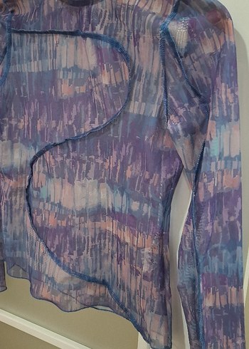 Mor lila mavi tül bluz. - Görsel 2