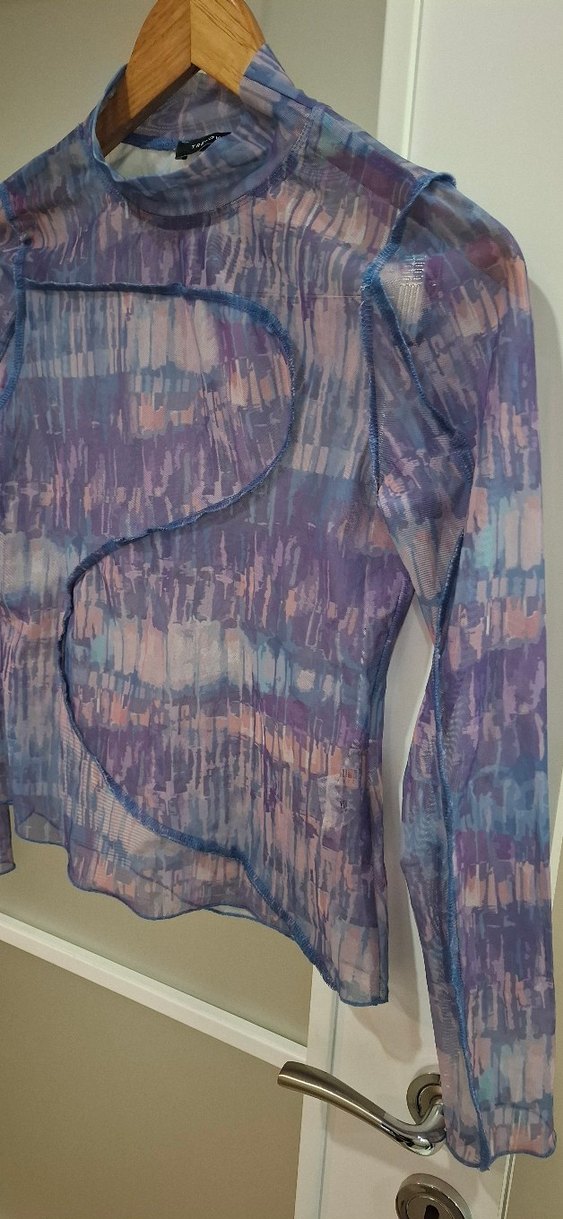 Mor lila mavi tül bluz. - Görsel 2