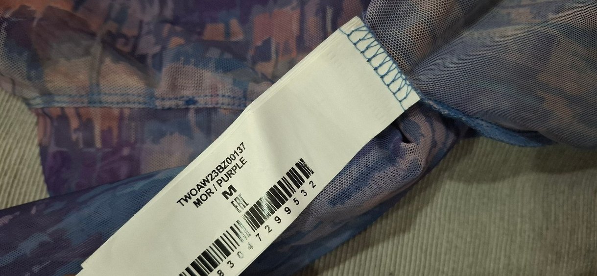 Mor lila mavi tül bluz. - Görsel 4