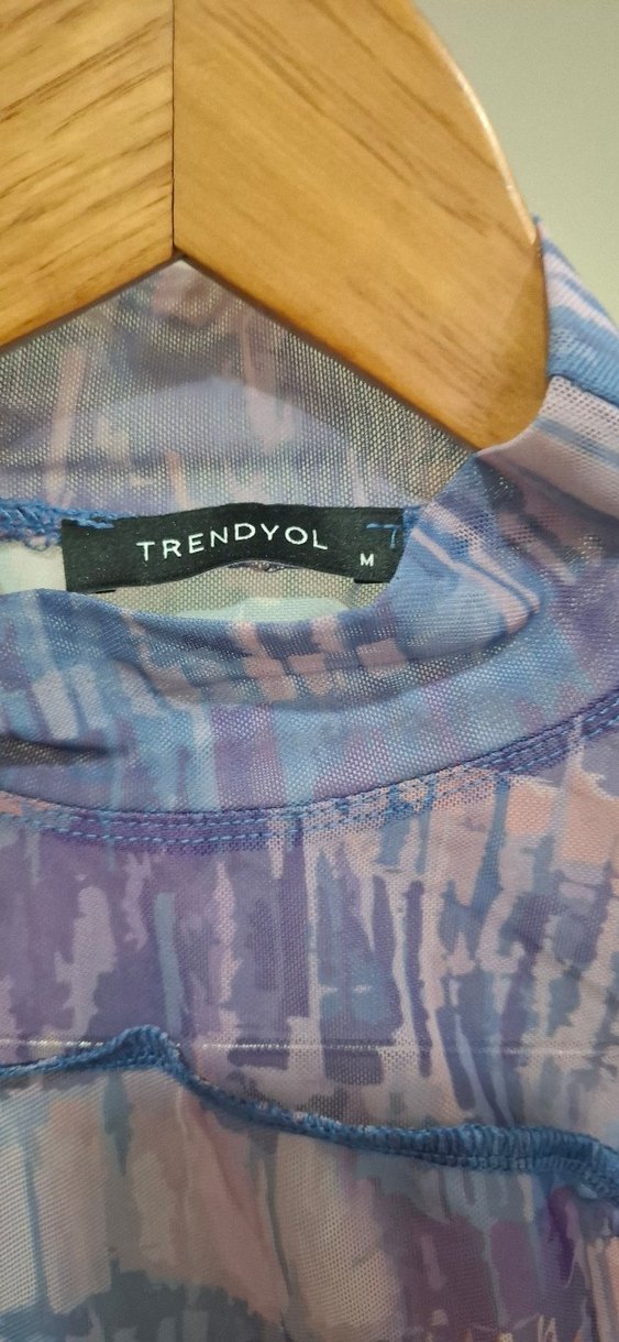 Mor lila mavi tül bluz. - Görsel 3