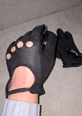 Killstar Siyah Deri Gotik Kadın Eldiveni - Görsel 6