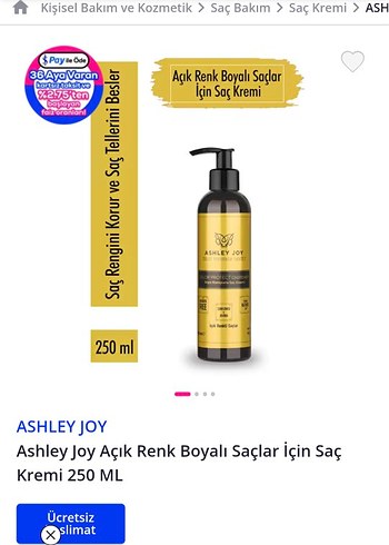 Ashley Joy Renk Koruyucu Saç Kremi 250ml - Görsel 5