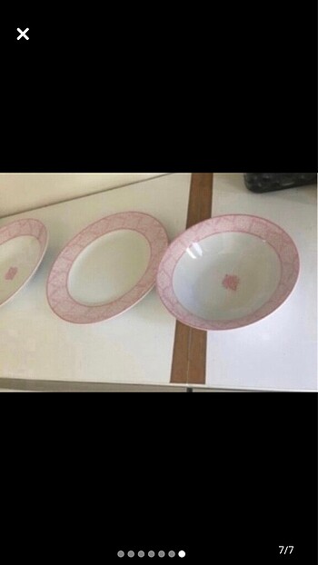 Beden pembe Renk Taç collection marka 7 adet tabak.