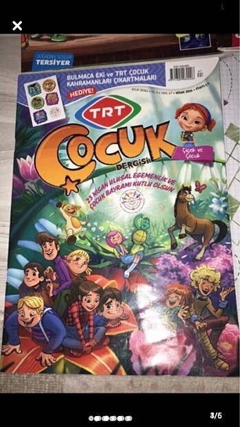  5 Adet TRT Çocuk dergisi. 3 adet eki ile beraber. Toplam 8 parça