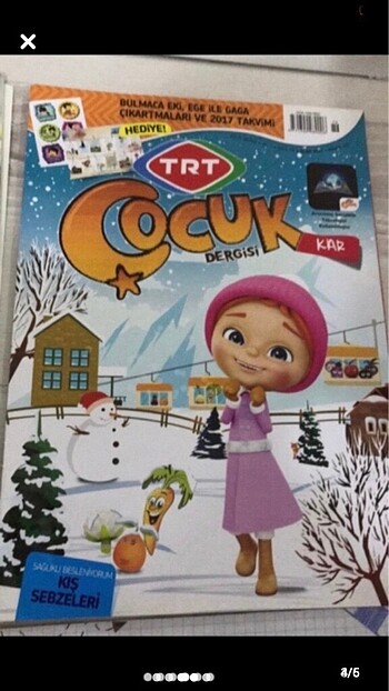 5 Adet TRT Çocuk dergisi. 3 adet eki ile beraber. Toplam 8 parça