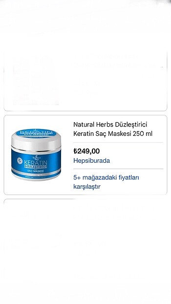 Natural Herbs keratin düzleştirici saç maskesi