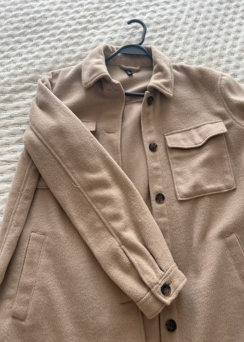 Bej Düğmeli Midi Kadın Kaban - Görsel 2