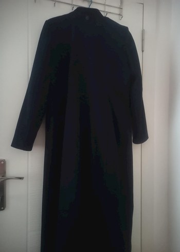 Düğmeli Siyah Uzun Kadın Kaban - Görsel 2