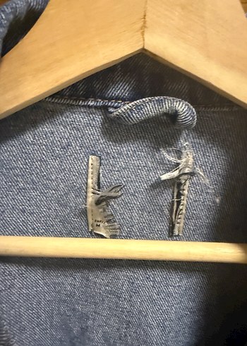 Kadın Gri Mavi Düğmeli Bol Kesim Denim Ceket - Görsel 3