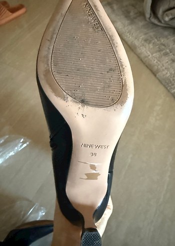 Siyah Deri Stiletto Topuklu Diz Boyu Çizme - Görsel 5