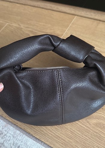 Kahverengi Deri Tokalı Kadın Çanta - Görsel 3