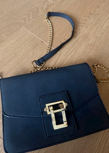 Mavi Süet Zincir Detaylı Kadın Çanta - Görsel 2