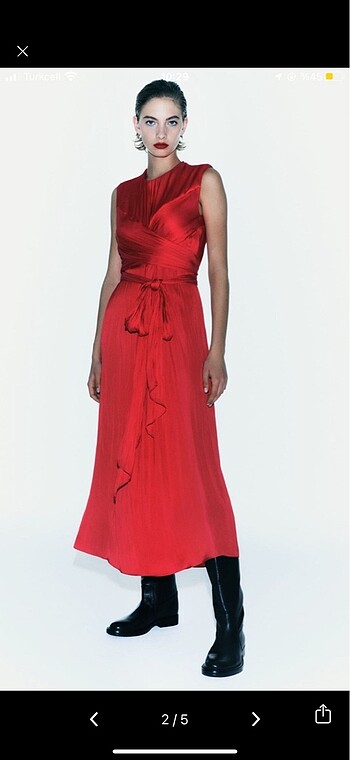 Zara saten elbise