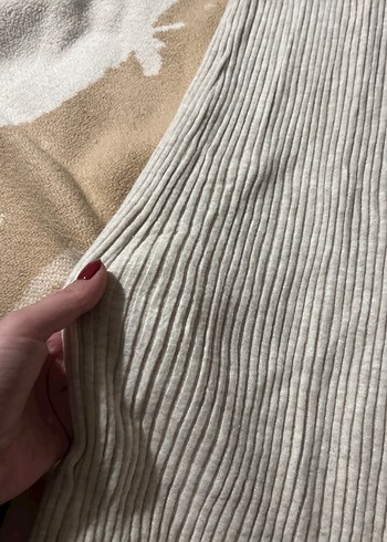 Bershka Gri Uzun Kollu Triko Kadın Elbise