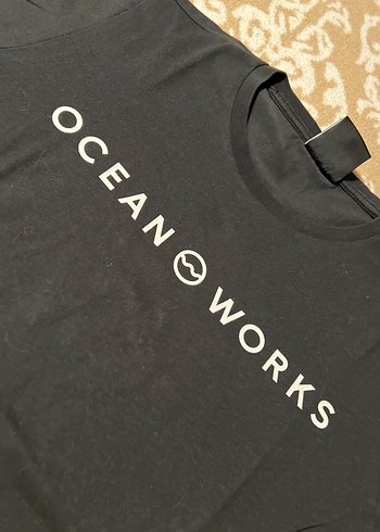 Diğer Siyah OCEANOWORKS Baskılı Erkek Tişört