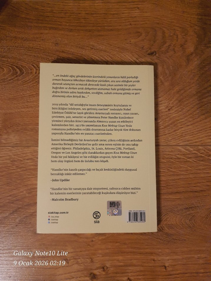 Peter Handke - Kısa Mektup Uzun Veda - Görsel 2