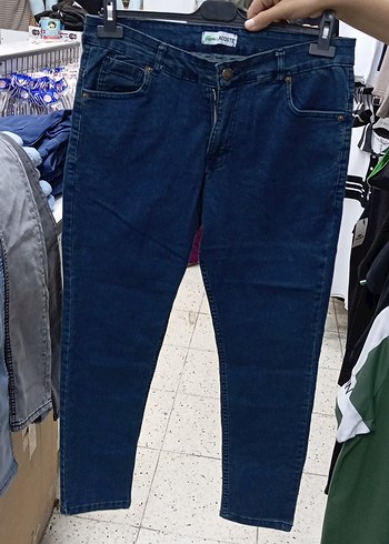 30 Beden mavi Renk Erkek Lacoste Regular Fit Kemerli Denim Pantolon
