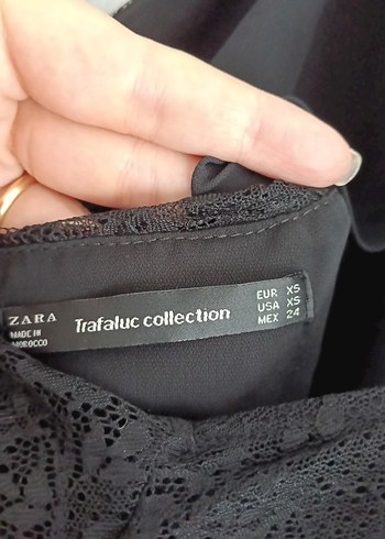 xs Beden siyah Renk ZARA güpür şık bluz