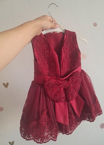 12-18 Ay Beden bordo Renk Cocuk abiye