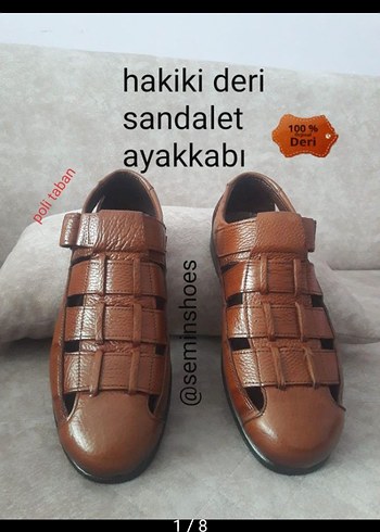 Diger Erkek Hakiki Deri Kahverengi Sandalet - Görsel 8