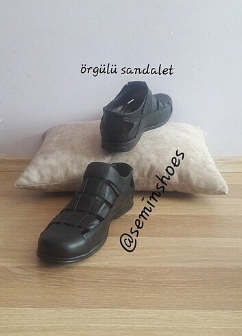 HAKİKİ DERİ ERKEK SANDALET AYAKKABI ÖRGÜLÜ 