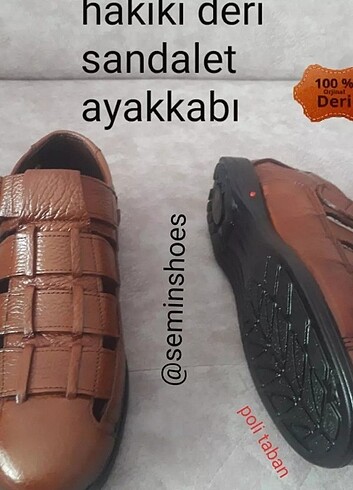 41 Beden Hakiki deri sandalet ayakkabı poli taban