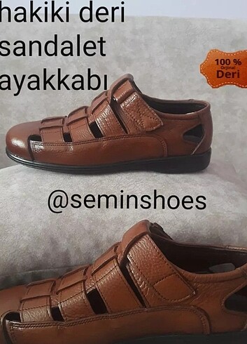 41 Beden kahverengi Renk Hakiki deri sandalet ayakkabı poli taban
