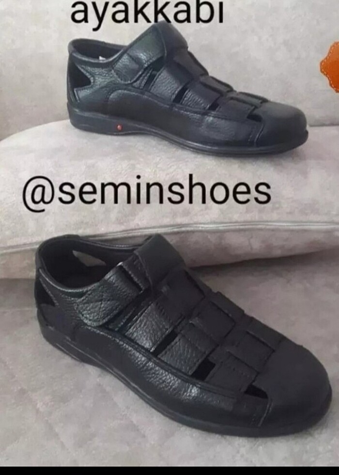 Hakiki deri sandalet ayakkabı - Görsel 2