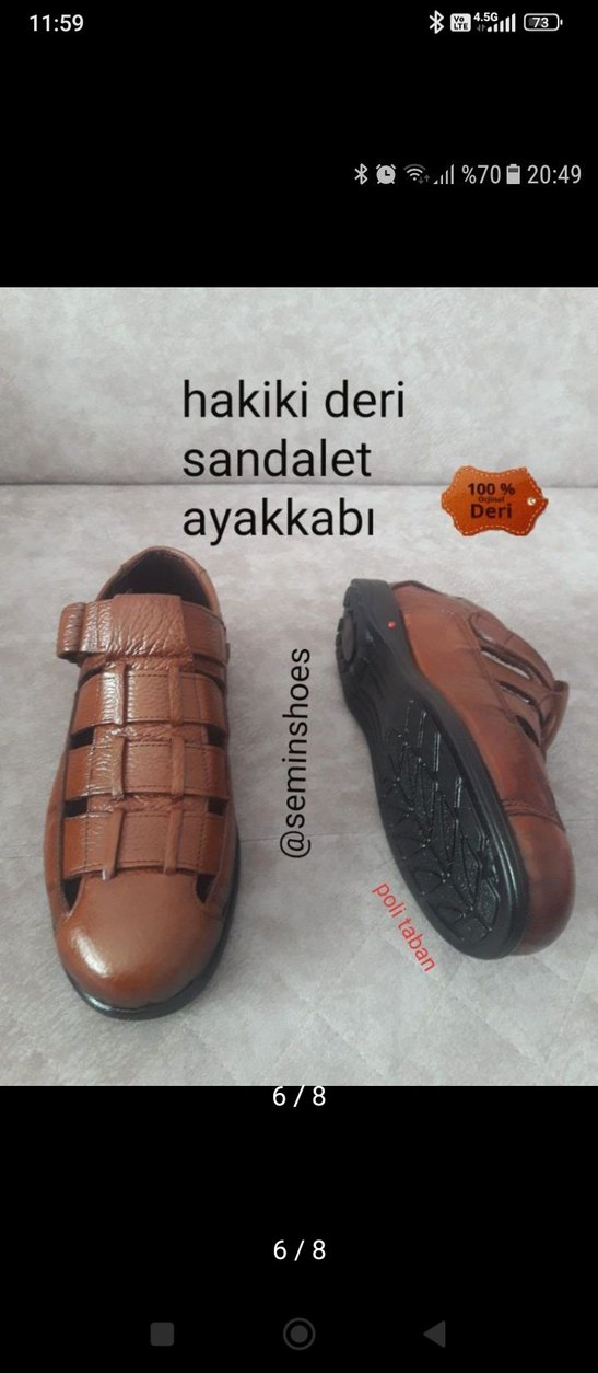 Diger Erkek Kahverengi Hakiki Deri Sandalet - Görsel 3