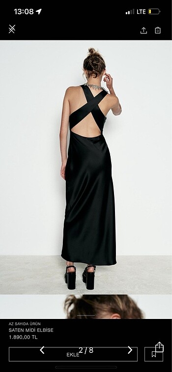 Zara Zara saten elbise