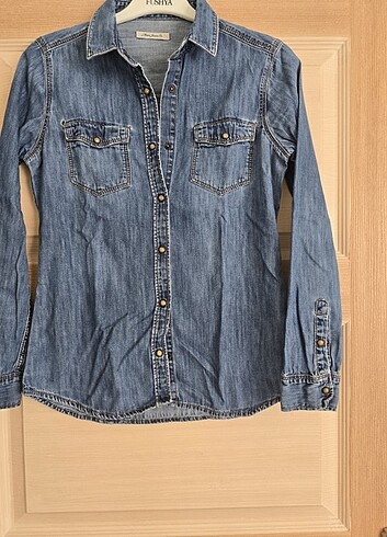 s Beden lacivert Renk Mavi Jeans kot gömlek S beden