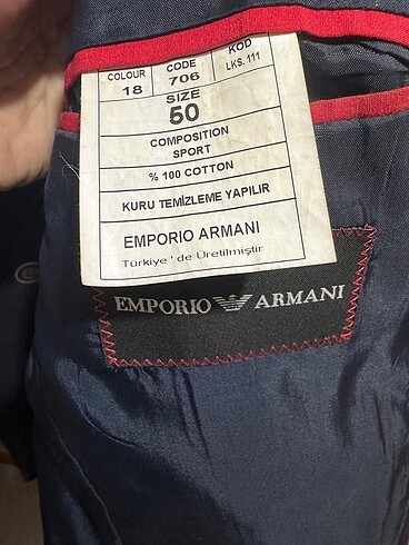 50 Beden Armani ceket