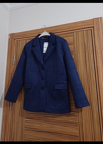s Beden lacivert Renk Havoş Süet Blazer Ceket