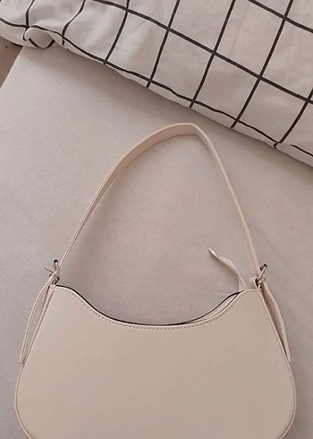Bej Minimalist Deri Kadın Çanta 2li satışta