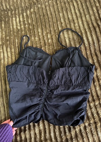 Siyah Pilili İnce Askılı Bustiyer - Görsel 2