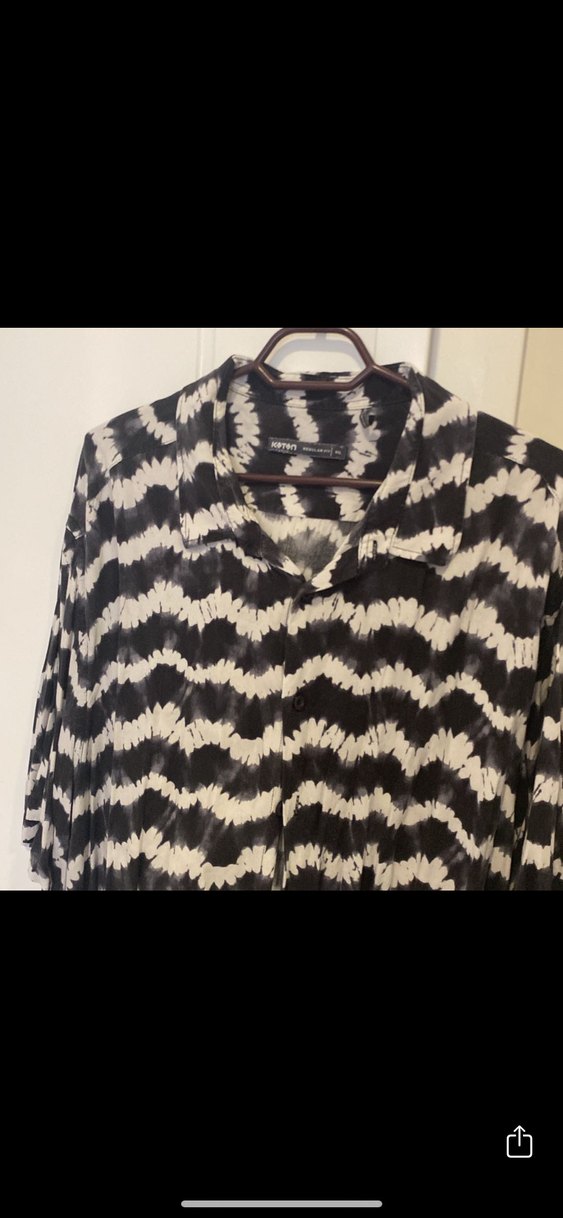 Gri Bağlamalı Desenli Düğmeli erkek Gömlek - Görsel 2