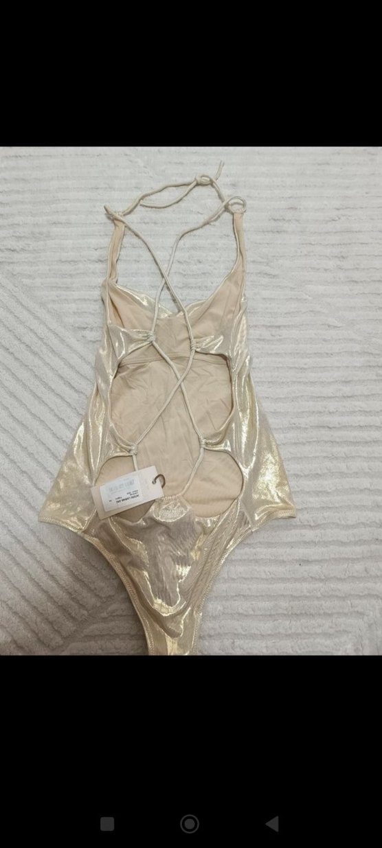 Parlak Altın Renkli  Mayo - Görsel 5