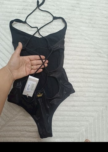 Sırt Bağlamalı Siyah Gotik Mayo - Görsel 5