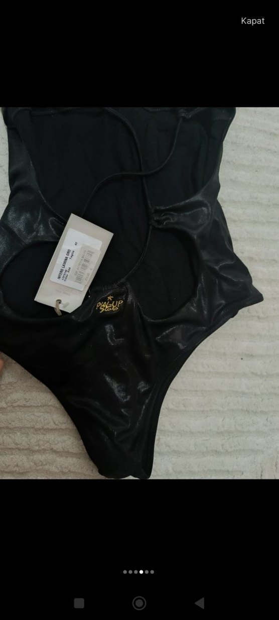 Sırt Bağlamalı Siyah Gotik Mayo - Görsel 3