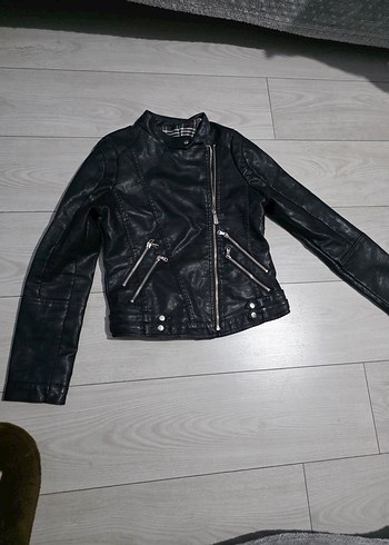 Kadın Siyah Deri Ceket - Görsel 2