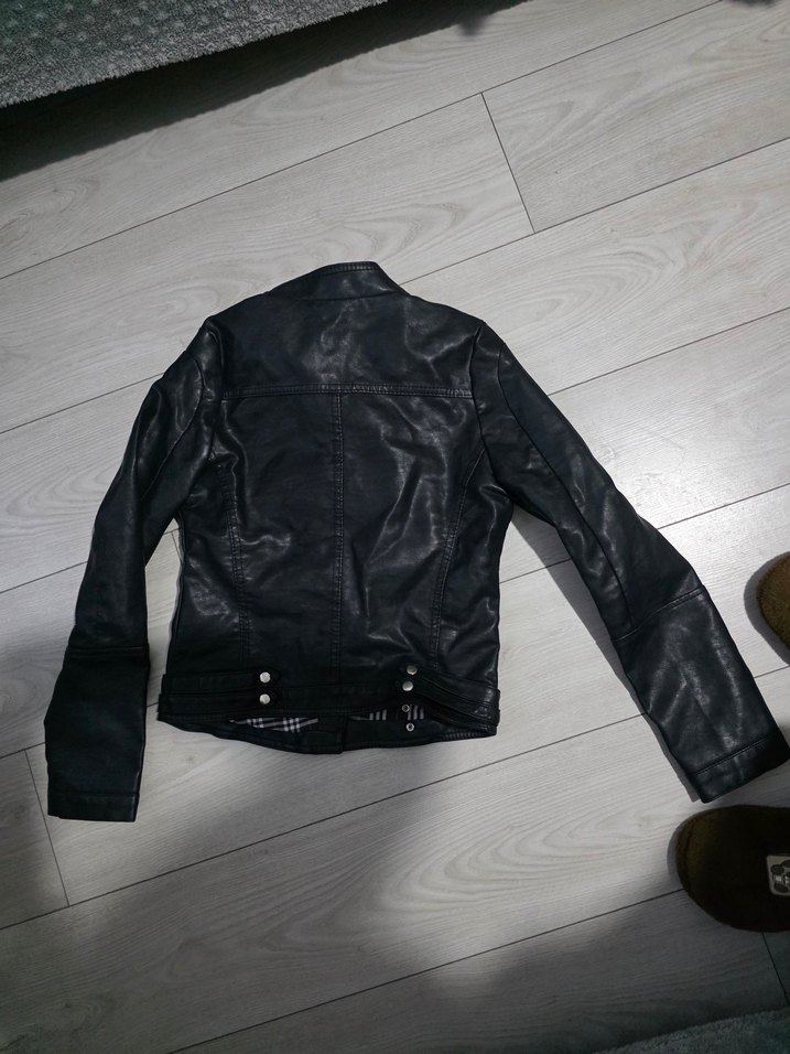Kadın Siyah Deri  Ceket - Görsel 3